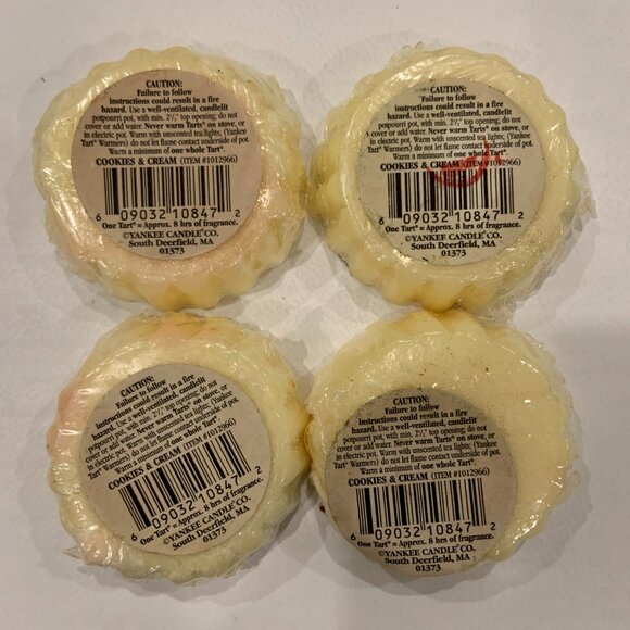 4 Yankee Candle Wax Tarts COOKIES & CREAM Rare and Retired Label - Picture 4 of 4